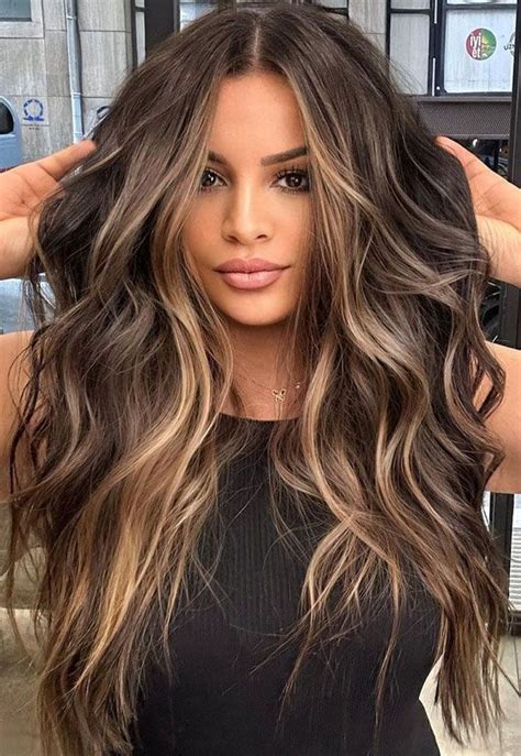 Exciting Hair Colour Ideas Hairstyles For Brunettes Honey Blonde Money Piece Brown Hair