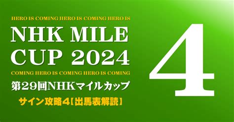 Nhkマイルカップ2024サイン攻略4【出馬表解読】｜日本サイン競馬会