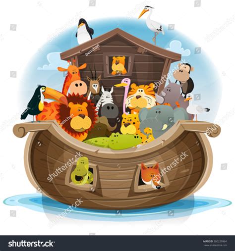 Noahs Ark Cute Animals Illustration Cute Stock Vector (Royalty Free) 380229964 | Shutterstock