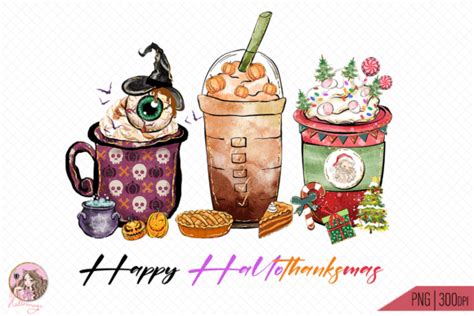 4 Happy Hallothankmas Coffee Png Designs & Graphics