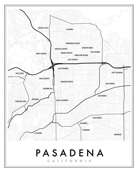 Pasadena Map Print - Capricorn Press