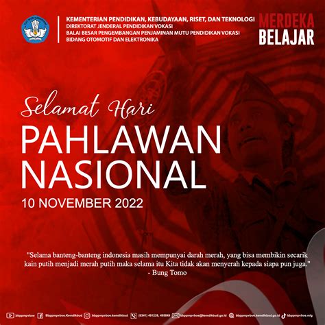 Selamat Hari Pahlawan Nasional 10 November 2022