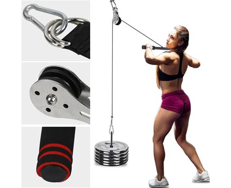 Fitness Pulley Cable Gym Workout Equipment Home Strap Machine Attachm Hikesea