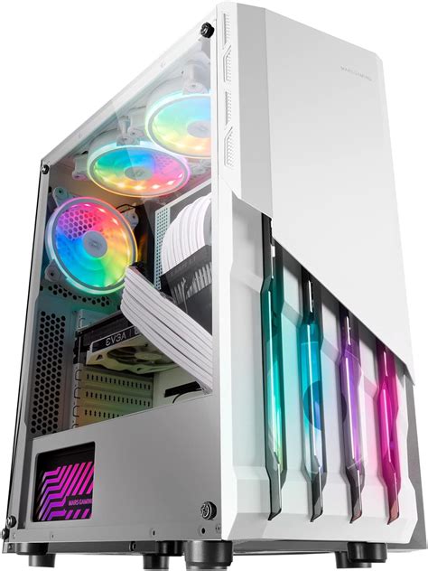 Marsgaming Mars Gaming Mc X White Pc Gaming Atx Case Frgb Steel