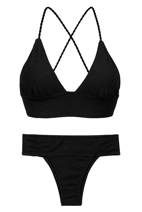 Bikini Set St tropez black Tri cos Rio cos Nhãn hiệu Rio de Sol