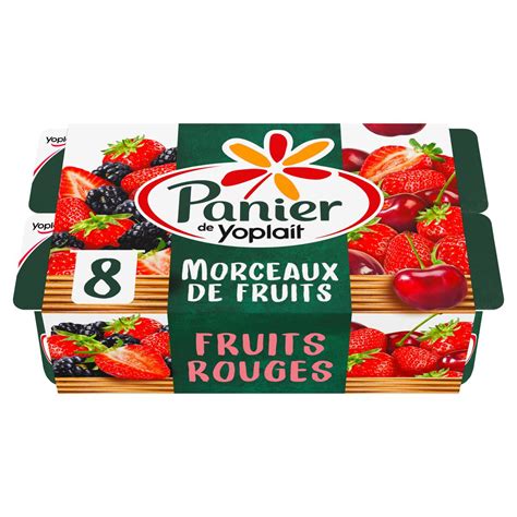 Panier De Yoplait Yaourts Fruits Rouges Morceaux De Fruits 8x125g