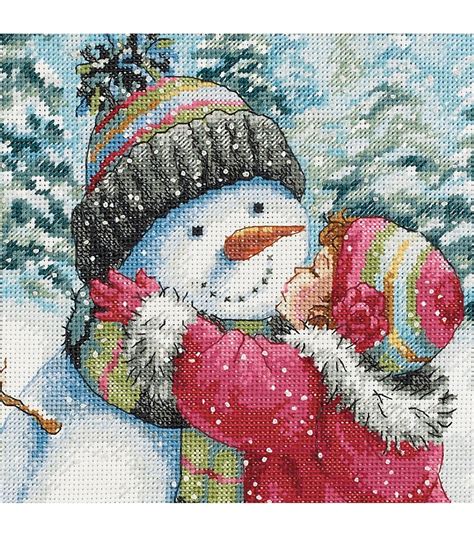 Gold Collection Petite A Kiss For Snowman Counted Cross Stitch Kit Joann