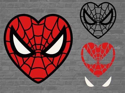 Spiderman Svg Spiderman Face Heart Valentine s Heart Etsy México