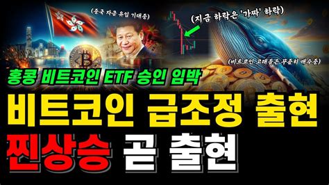 비트코인 조정 출현 홍콩 Etf 출시 임박 4월 반감기 임박 가짜 하락에 쫄지마세요 비트코인 알트코인 실시간 브리핑 전망