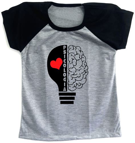 Camiseta Raglan Baby Look Mescla Amo Psicologia Elo