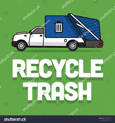 Recycle Garbage Pickup Truck Vector Illustration Stock Vector (Royalty ...