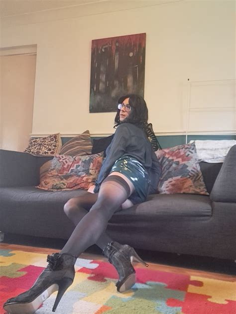 Danni In A Latex Skirt Sexy Lingerie And Seamless Pantyhose Pics Xhamster