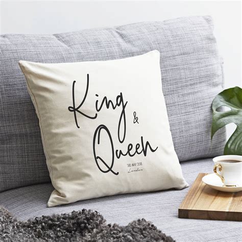 personalised 'king and queen' cushion case by a piece of ...
