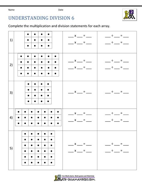 Division With Arrays Free Worksheets