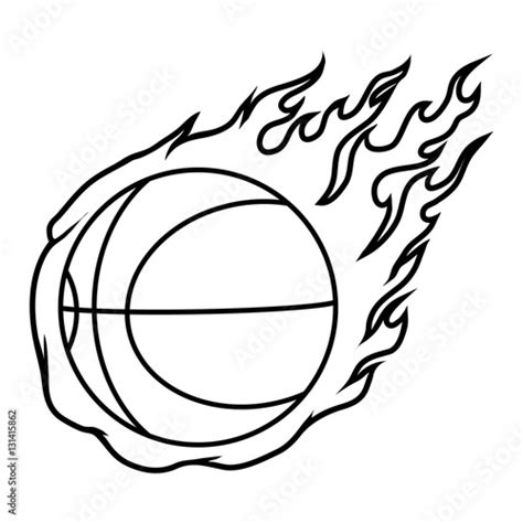 Flaming Basketball Coloring Pages Sketch Coloring Page