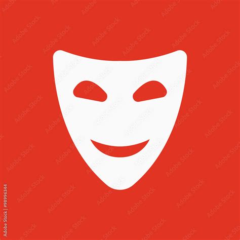 The Smiling Mask Icon Comedy And Theater Symbol Flat Stock Vector