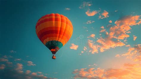 Hot Air Balloon Flying In The Sky Stock Image Image Of Buoyant Experience
