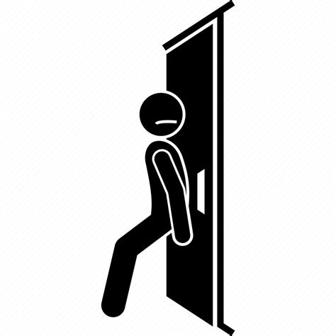 Blocking Door Man Behind Hiding Icon Download On Iconfinder