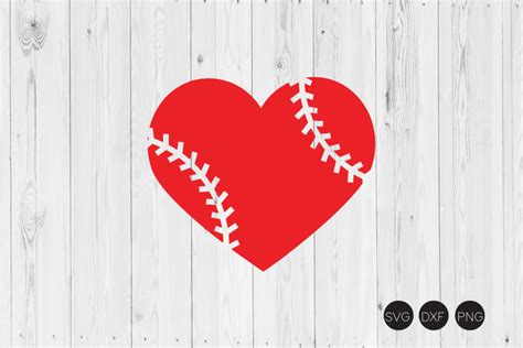 Baseball Heart SVG Baseball SVG DXF PNG Cut Files