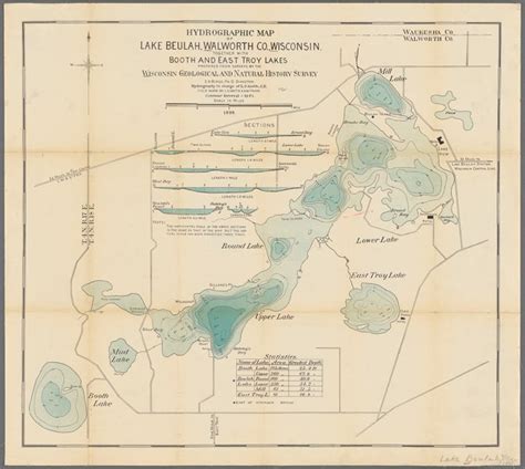 Hydrographic Map Of Lake Beulah Walworth Co Wisconsin Nypl Digital