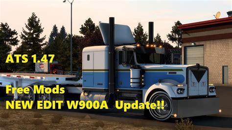 ATS 1 47 Kenworth W900A Free Mods Trailer Flatbed Cummins By