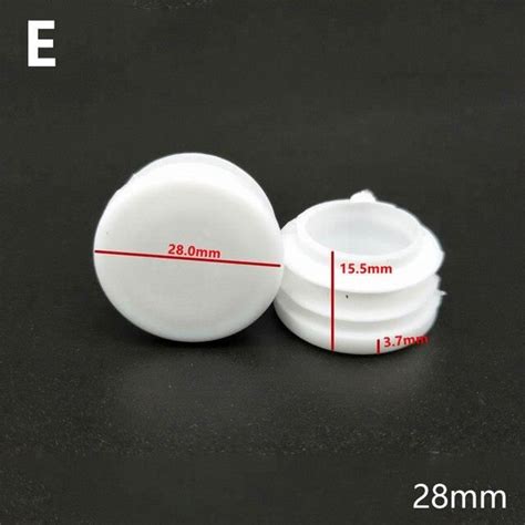 PIED DE MEUBLE 28mm Bouchon de Tube rond en plastique blanc 10 pièces