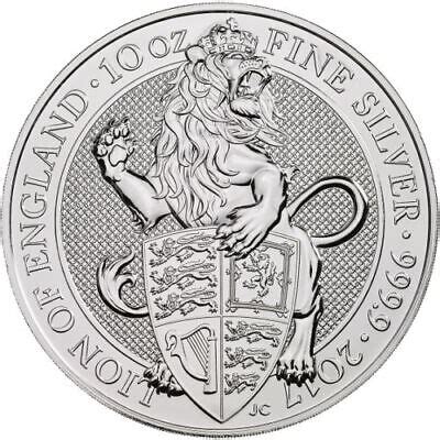 2017 10 Oz British Silver Queens Beast Lion Coin BU EBay