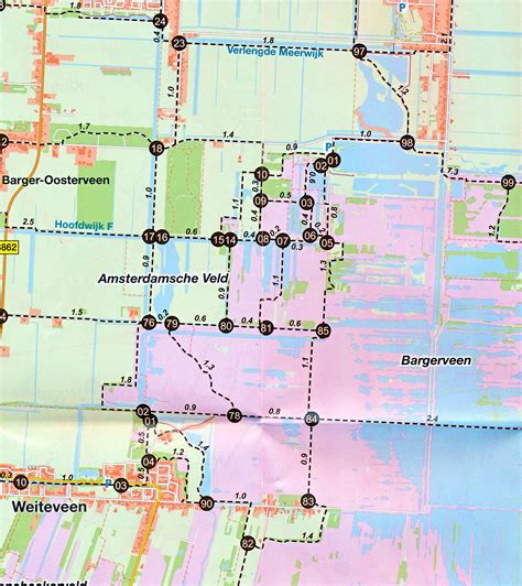 Wandelknooppuntenkaart 7 Wandelnetwerk Drenthe Emmen Coevorden