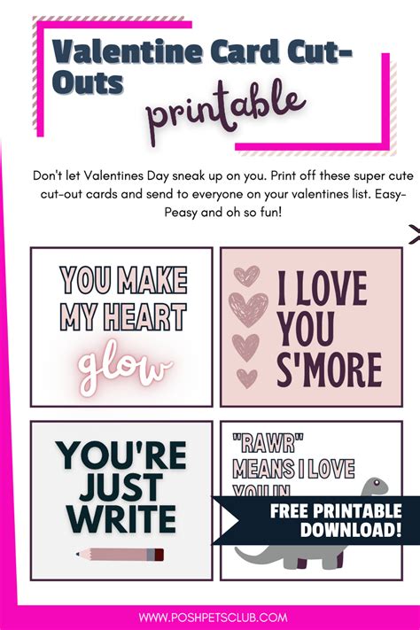 Free Valentine Cards Fun Cut Outs For Your Loved Ones