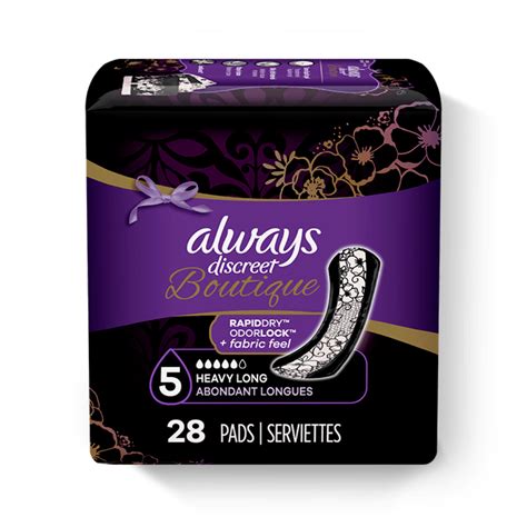 Always Discreet Boutique Incontinence Pads Heavy Long Length Always