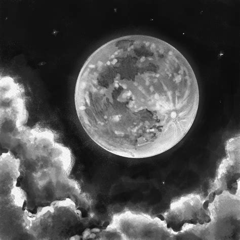 Full Moon Pencil Drawing