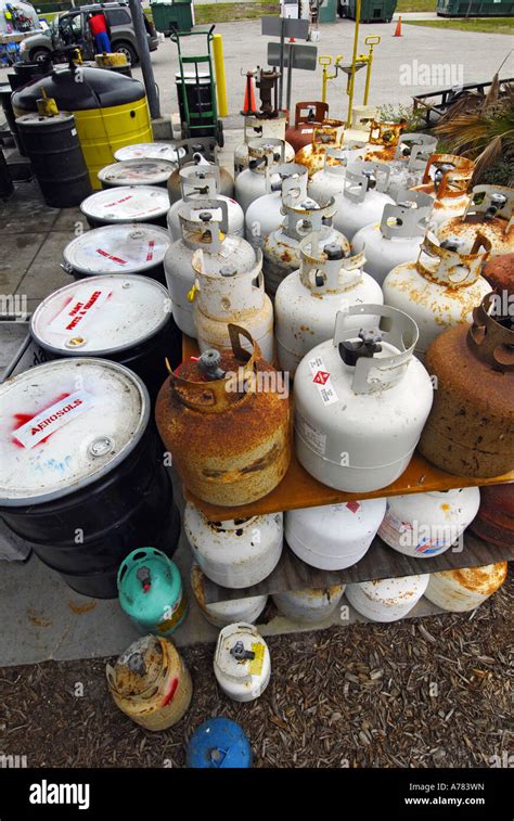 Reduce Reuse Recycle Propane Gas Tanks Stock Photo Alamy