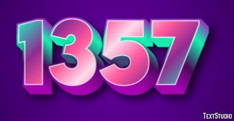 1357 Text Effect and Logo Design Number