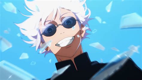 Smiling Looking At Viewer Jujutsu Kaisen Satoru Gojo Anime Anime Screenshot Anime Boys