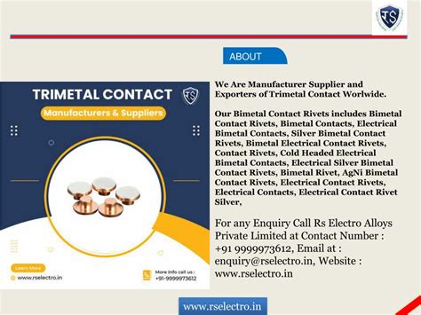 PPT TRIMETAL CONTACT Suppliers India Rs Electro Alloys PowerPoint