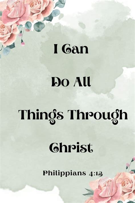 The Words I Can Do All Things Through Christ On A Watercolor Background