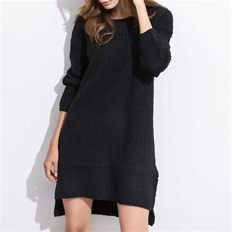 Chamsgend Women Casual Solid Long Sleeve Loose O Neck Knitted Sweaters