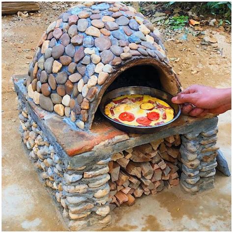 A Wonderful Pizza Oven Made Out Of Concrete Pebbles Pizza