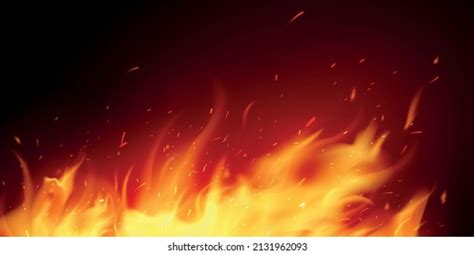 Flying Fiery Sparks Burning Fire Flames Stock Vector Royalty Free