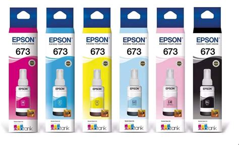 Epson T673 6 Color Set De Tinta Para L800l1800 Genuine Epson