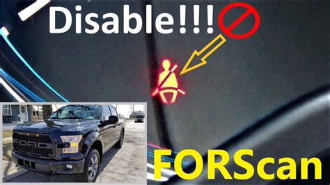 Using Forscan To Disable The Seat Belt Minder YouTube