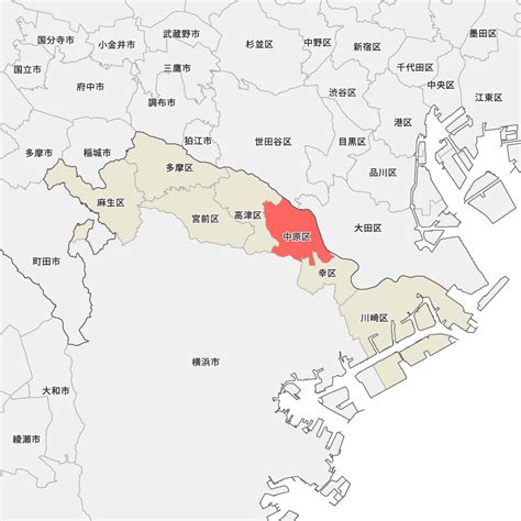 神奈川県川崎市中原区の地図 Map It マップ・イット