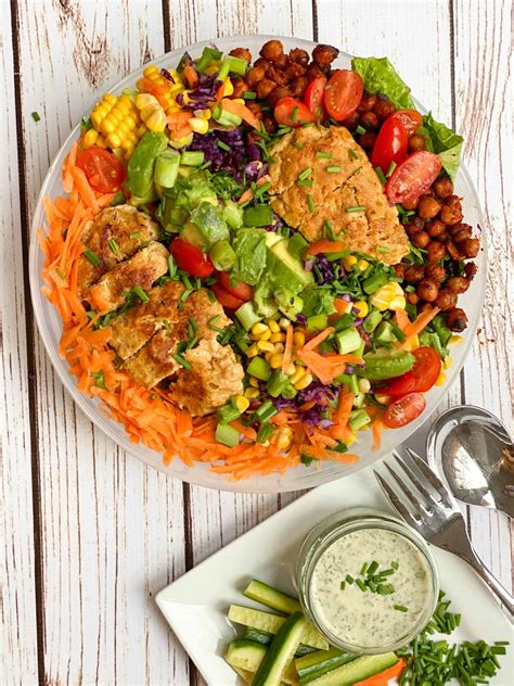 Best Vegan Cobb Salad Recipe With Roasted Chickpeas And Seitan Chicken