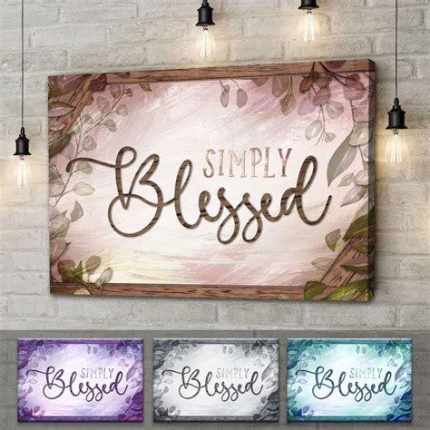 Simply Blessed Wall Art Canvas Christian Wall Art Christ Follower Life