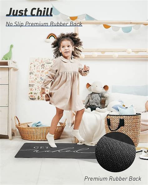 Super Absorbent Quick Dry Get Naked Bath Mats For Bathroom Floor Non Slip Mats With Rubber