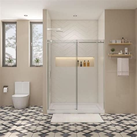 Xspracer Moray In W X In H Sliding Frameless Shower Door In