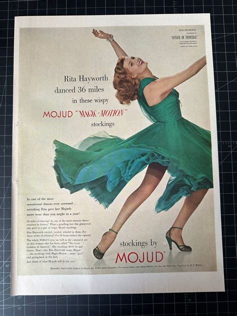 Rare Vintage Mojud Stockings Print Ad Rita Hayworthvintage Retro