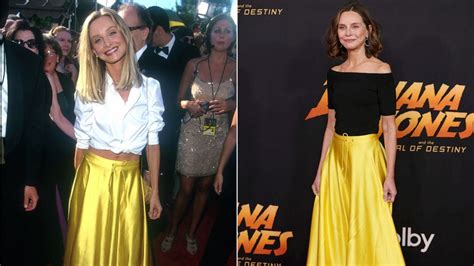 Calista Flockhart Rewore Golden Skirt From 1999 Emmys To Indiana Jones