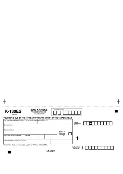 Form K Es Privilege Estimated Tax Voucher Printable Pdf