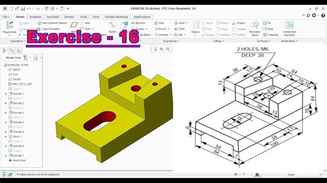 Creo Exercise 16 Creo Parametric Exercise Tutorial Creo Tutorial